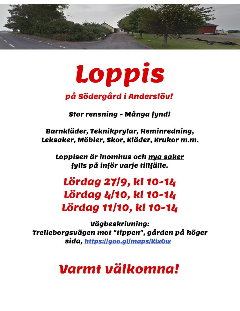 Loppis på Södergård i Anderslöv